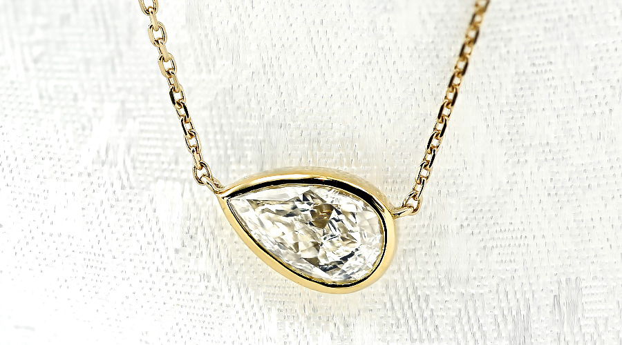 ダイヤモンド ネックレス 一粒 1ct K IF ペアシェイプ モディファイド ブリリアント カット 18金 K18 鑑定書付 ダイヤモンドネックレス ダイヤネックレス_7