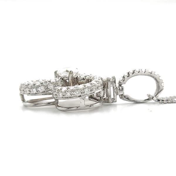 ダイヤモンド ネックレス 0.298ct SI2 E GOOD/脇石0.61ct(Total) K18WG 鑑定書付 ダイヤモンドネックレス ダイヤネックレスの画像