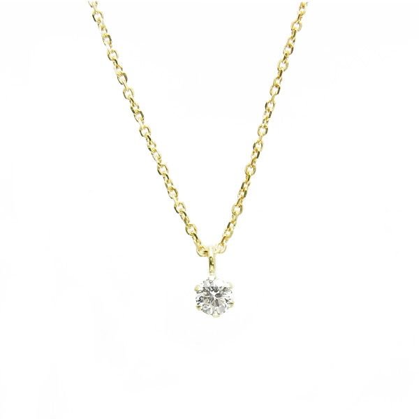 ダイヤモンド ネックレス 0.1ct E〜G VS/SI EX〜VERY GOODクラス 18金 K18 保証書付の画像
