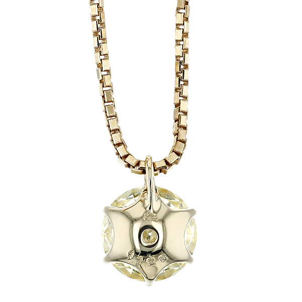 ダイヤモンド ネックレス 一粒 1ct SI1 LIGHT YELLOW EX H&C 18金 K18