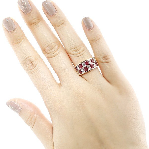 ルビー&ダイヤモンド リング R2.24ct(Total)/D1.51ct(Total) 18金 K18