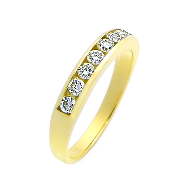 ダイヤモンド ハーフエタニティ リング 0.5ct(Total) F〜Hカラークラス VVS〜VSクラス EX〜VERY GOODカットクラス 18金 K18 保証書付の画像