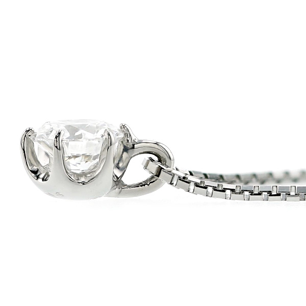 ダイヤモンド ネックレス 一粒 0.4ct F VVS1〜VVS2 3EX H&C〜EX H&C プラチナ Pt 鑑定書付 ダイヤモンドネックレス ダイヤネックレスの画像