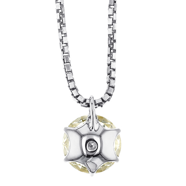 ダイヤモンド ネックレス 一粒 0.8ct SI1 LIGHT YELLOW EX プラチナ Pt 鑑定書付 ダイヤモンドネックレス ダイヤネックレスの画像