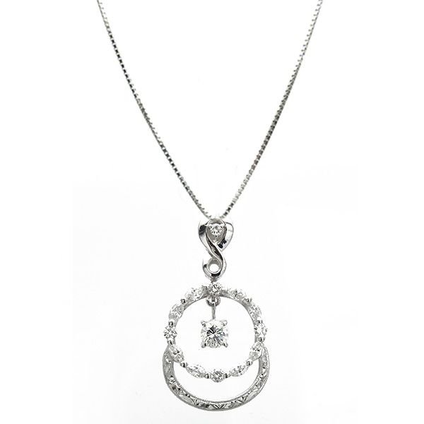 ダイヤモンド ネックレス 0.375ct SI2 F GOOD 脇石0.71ct(Total 
