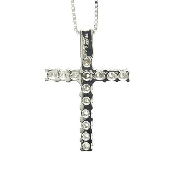 ダイヤモンド クロス ネックレス 0.6ct(Total)/16石 SI D〜H プラチナ 