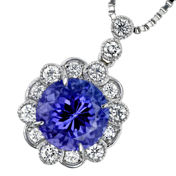 タンザナイト ネックレス 4.3ct プラチナ Pt 鑑別書付