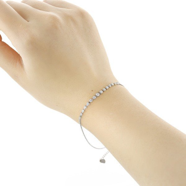ダイヤモンド ブレスレット 0.55ct(Total)/15石 VVS〜VS G〜I EX〜VERY GOODクラス プラチナ Pt 保証書付の画像