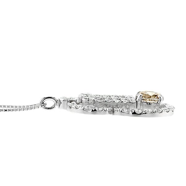 ダイヤモンド ネックレス 1.120ct SI2 FANCY LIGHT BROWN プラチナ Pt ソーティング付 ダイヤモンドネックレス ダイヤネックレス_2
