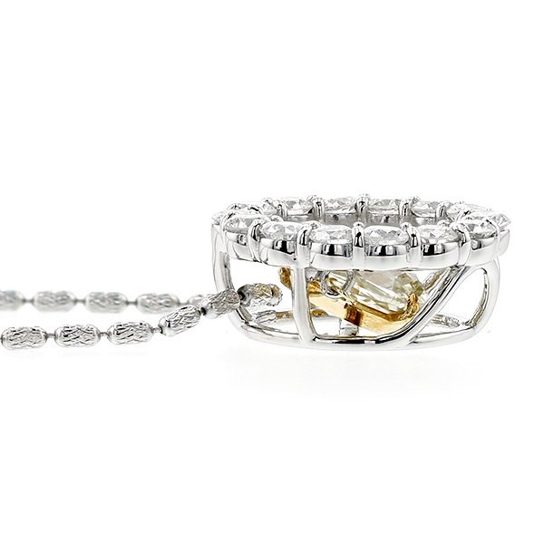 ダイヤモンド ネックレス 2.018ct SI1 LIGHT YELLOW プラチナ Pt/18金 