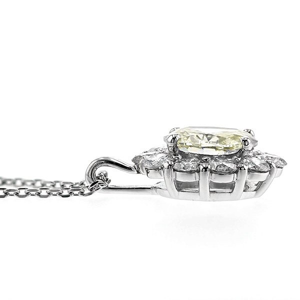 ダイヤモンド ネックレス 0.617ct SI2 LIGHT YELLOW オーバル 