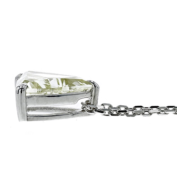 ダイヤモンド ネックレス 一粒 1.002ct LIGHT YELLOW SI1 トリリアン 