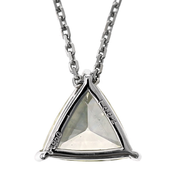 ダイヤモンド ネックレス 一粒 1.002ct LIGHT YELLOW SI1 トリリアン 