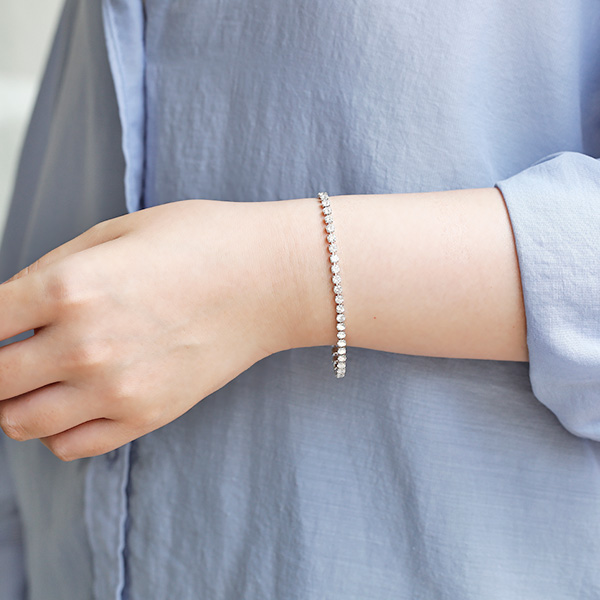 ダイヤモンド テニス ブレスレット 6ct(Total)/45石 F〜Hクラス SI