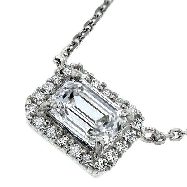 ダイヤモンド ネックレス 0.5ct D IF エメラルドカット プラチナ Pt 鑑定書付 ダイヤモンドネックレス ダイヤネックレス_1