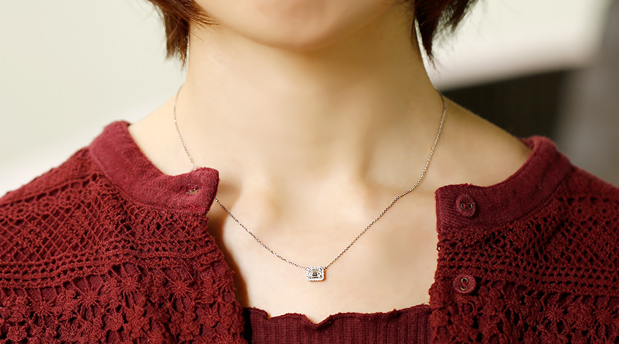 ダイヤモンド ネックレス 0.5ct D IF エメラルドカット プラチナ Pt 鑑定書付 ダイヤモンドネックレス ダイヤネックレス_8