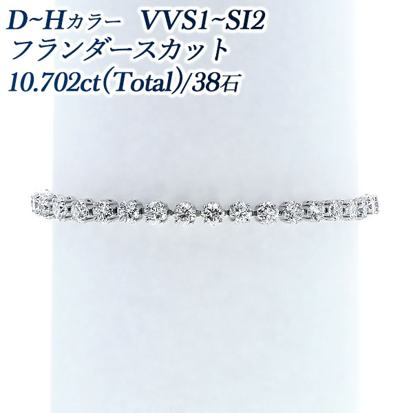 ダイヤモンド テニス ブレスレット 10ct(Total) D〜H VVS1〜SI2 