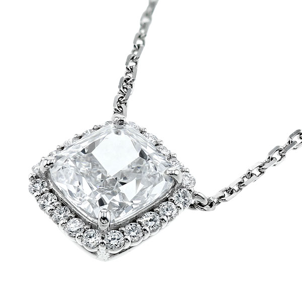 ダイヤモンド ネックレス 1ct D IF クッション モディファイド 