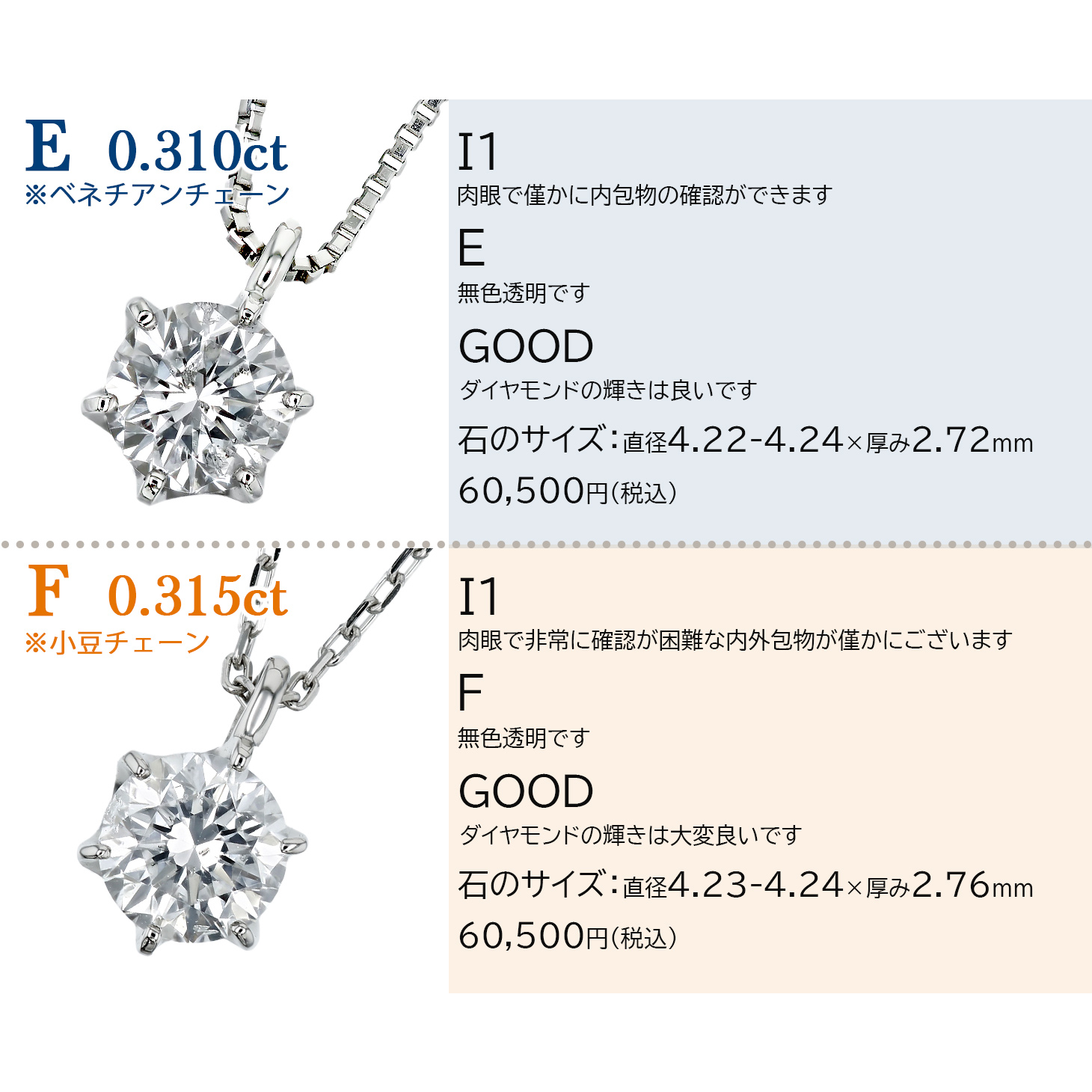 ダイヤモンド ネックレス 一粒 0.3ct D〜I I1 VERY GOOD〜FAIR プラチナ Pt ソーティング付 ダイヤモンドネックレス ダイヤネックレスの画像