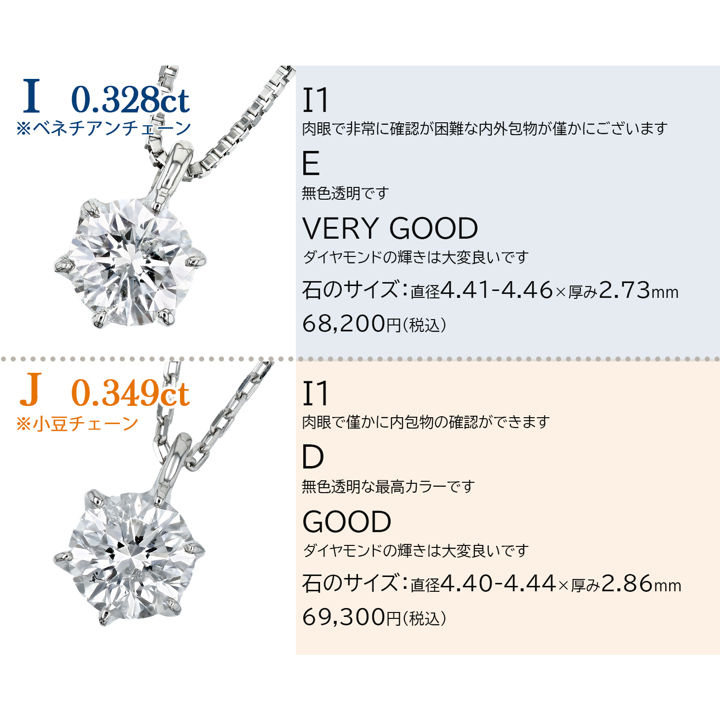 ダイヤモンド ネックレス 一粒 0.3ct D〜I I1 VERY GOOD〜FAIR プラチナ Pt ソーティング付 ダイヤモンドネックレス ダイヤネックレスの画像