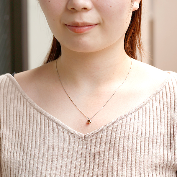 ダイヤモンド ネックレス 一粒 1.2ct 1.5ct FANCY BROWN〜FANCY LIGHT BROWN SI1〜SI2 プラチナ Pt ソーティング付 ダイヤモンドネックレス ダイヤネックレスの画像