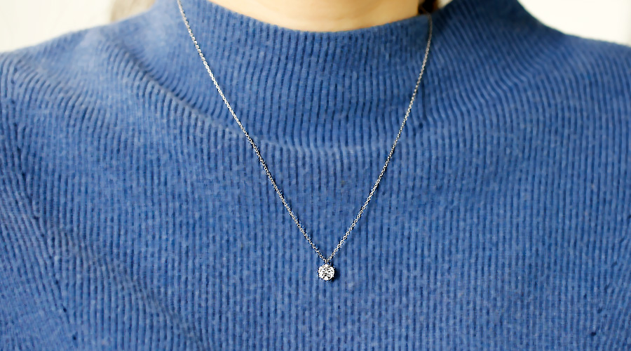 ダイヤモンド ネックレス 一粒 1ct D VS2 3EX H&C プラチナ Pt 鑑定