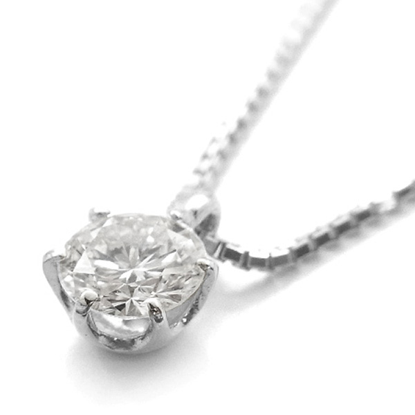 ダイヤモンド ネックレス 一粒 0.3ct D VVS1 3EX H&C プラチナ Pt 鑑定