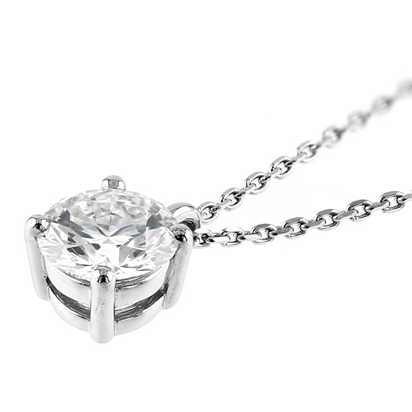 ダイヤモンド ネックレス 一粒 0.4ct D VS1 3EX H&C プラチナ Pt