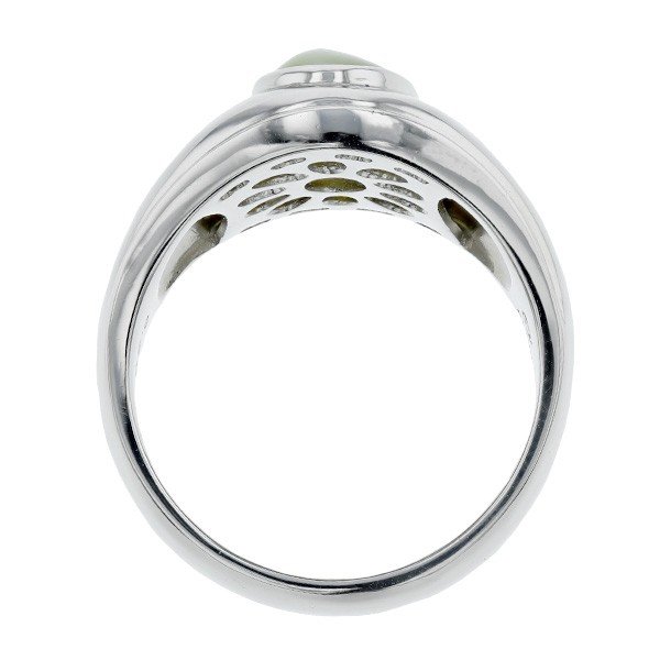 クリソベリルキャッツアイ 3.208ct メンズ リング プラチナ Pt 鑑別