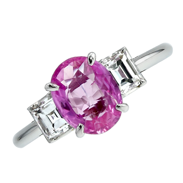 ピンクサファイア リング 1.4ct / 脇石ダイヤモンド0.55ct(Total