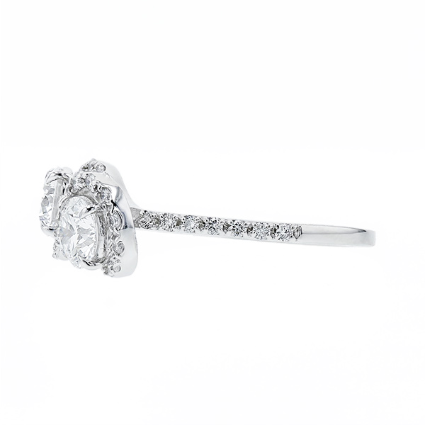ダイヤモンド リング 0.423ct/0.416c VVS1 D 3EX H&C プラチナ Pt 鑑定 
