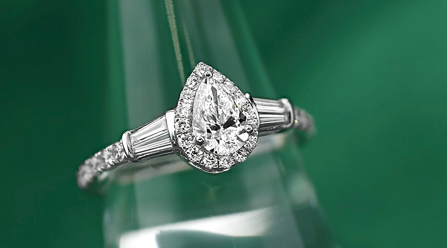 ダイヤモンド リング 0.7ct D IF ペアシェイプ ブリリアント カット
