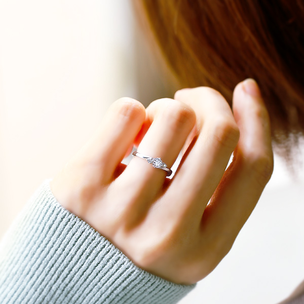 ダイヤモンド リング 0.2ct D VS1 3EX H&C プラチナ Pt 鑑定書付の画像