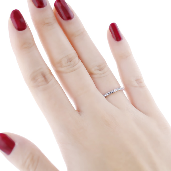 ダイヤモンド ハーフエタニティリング 0.1ct(Total) D〜Fクラス VVS〜VSクラス EX〜VERY GOODクラス プラチナ Pt 保証書付の画像