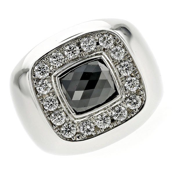 ブラックダイヤモンド メンズリング 2ct ファンシーカット ブラックダイヤモンド メンズリング 2ct ファンシーカット