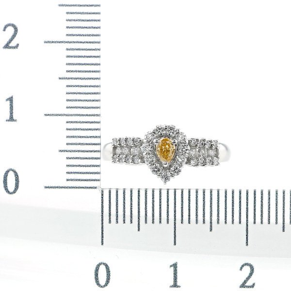 オレンジダイヤモンド リング 0.126ct SI2 FANCY VIVID YELLOW