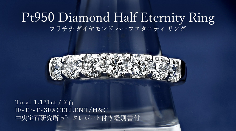 ダイヤモンド リング 1ct(Total) E〜F IF 3EX H&C プラチナ Pt データ 