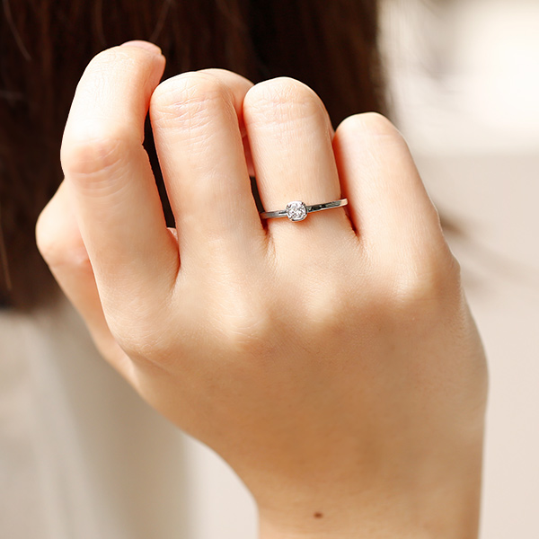 ダイヤモンド リング 0.1〜0.5ct D〜H VVS2〜SI2 プラチナ Pt ソーティング付の画像