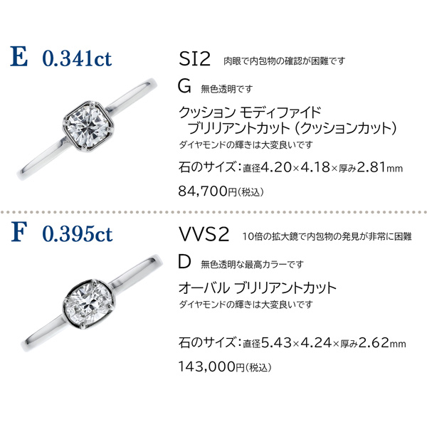 ダイヤモンド リング 0.1〜0.5ct D〜H VVS2〜SI2 プラチナ Pt ソーティング付の画像