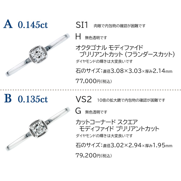 ダイヤモンド リング 0.1〜0.5ct D〜H VVS2〜SI2 プラチナ Pt ソーティング付の画像