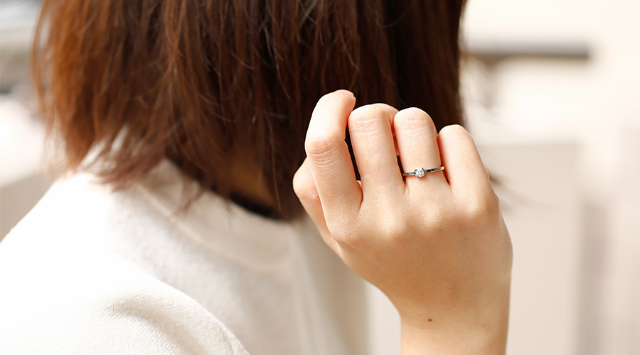 ダイヤモンド リング 0.1〜0.5ct D〜H VVS2〜SI2 プラチナ Pt ソーティング付の画像