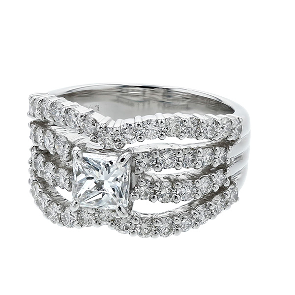 ダイヤモンド リング 1.001ct F SI2 プラチナ Pt 鑑定書付 : エメット