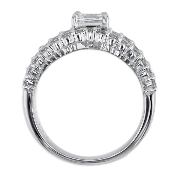 ダイヤモンド リング 1.001ct F SI2 プラチナ Pt 鑑定書付 : エメット 