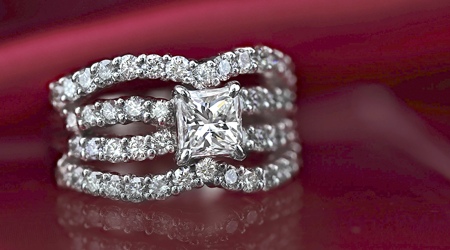 ダイヤモンド リング 1.001ct F SI2 プラチナ Pt 鑑定書付 : エメット 