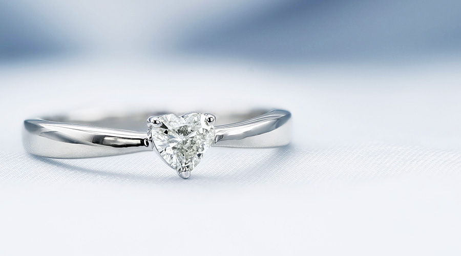 ダイヤモンド リング 0.280ct K SI2 ハート ブリリアント カット プラチナ Pt ソーティング付の画像