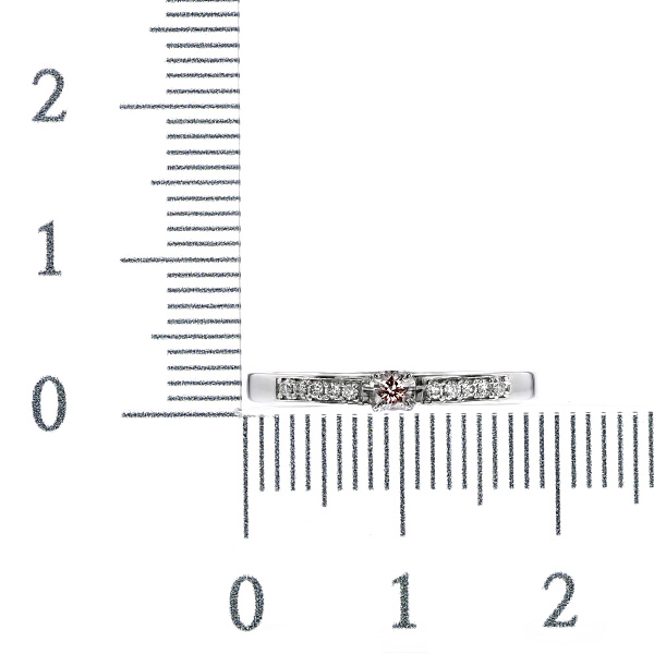 ピンクダイヤモンド リング 0.061ct FANCY ORANGY PINK SI2 ラウンド ブリリアントカット プラチナ Pt ソーティング付の画像