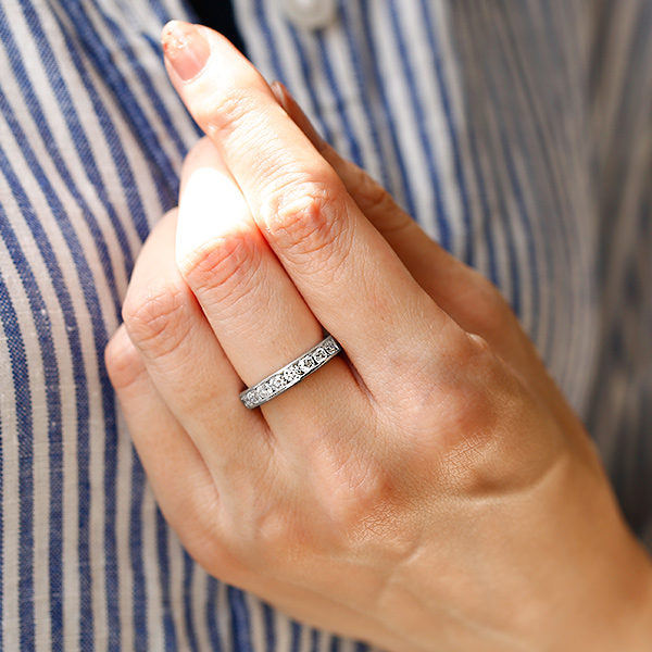 ダイヤモンド ハーフエタニティ リング 1.024ct(Total)/9石 D VVS1 3EX