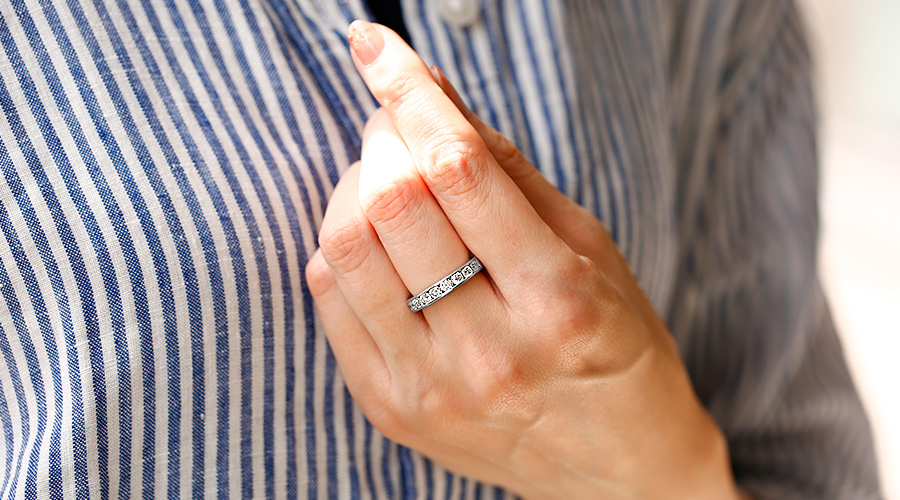 ダイヤモンド ハーフエタニティ リング 1.024ct(Total)/9石 D VVS1 3EX