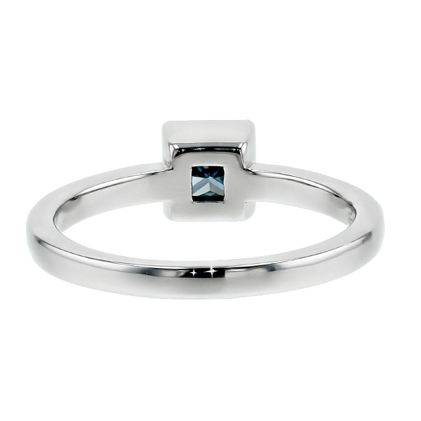 ブルーダイヤモンド リング 0.5ct 0.6ct FANCY DEEP GREEN BLUE プリンセスカット プラチナ Pt ソーティング付の画像