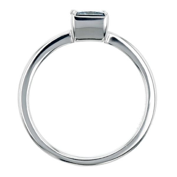 ブルーダイヤモンド リング 0.5ct 0.6ct FANCY DEEP GREEN BLUE プリンセスカット プラチナ Pt ソーティング付の画像